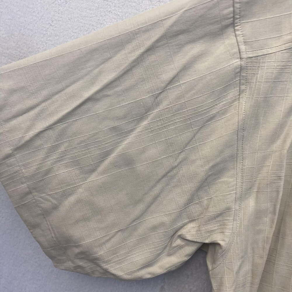 NWT Joseph & Feiss 100% Silk Button Up Shirt Mens 3XL Beige Classic Short Sleeve - Picture 13 of 13